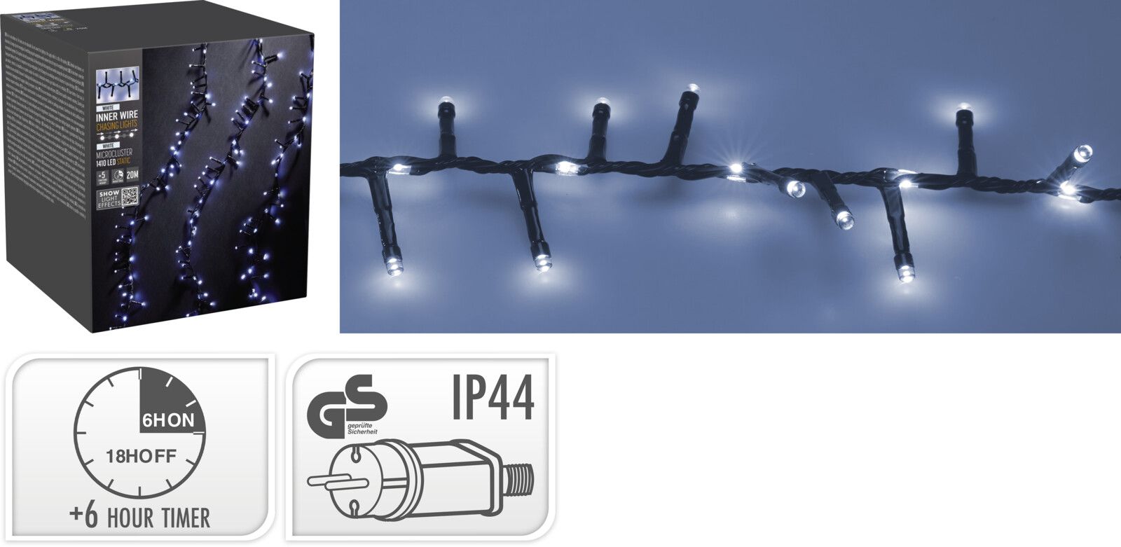 Catena luminosa a grappolo, 1410 LED, luce bianco freddo