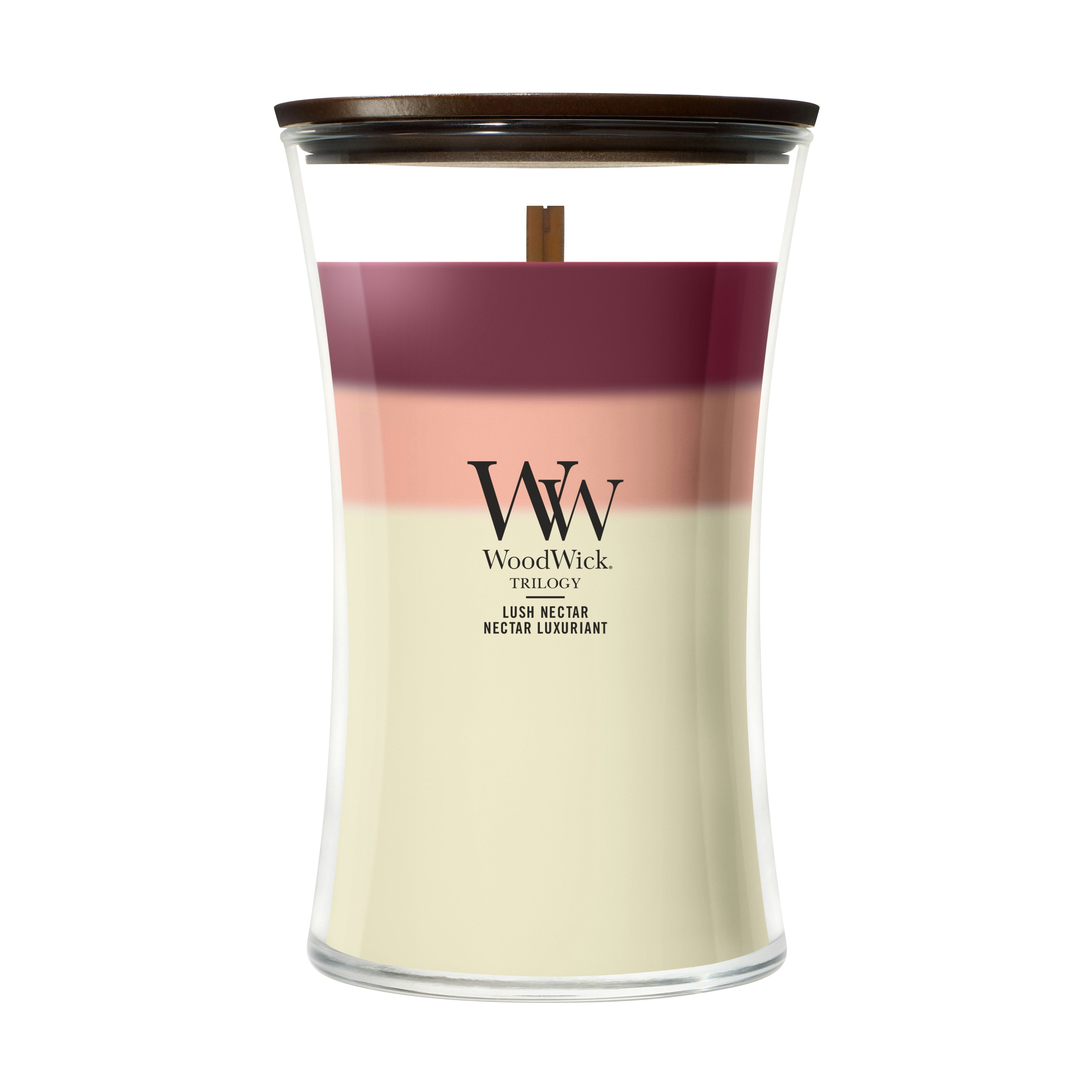 Candela a clessidra grande Trilogy Lush Nectar 609g Multistrato WoodWick