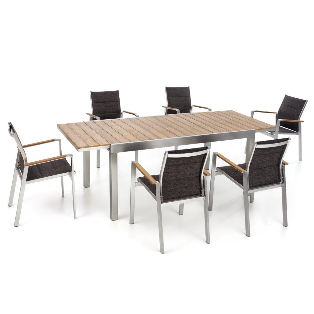 OFFERTA SET TAVOLO DA PRANZO ALL. 164/225CM KEY WEST+4 POLTRONE