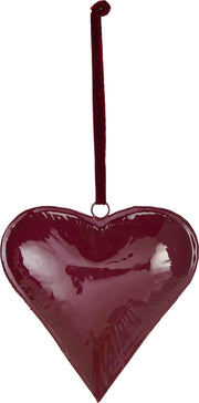 Cuore decorativo 13 cm bordeaux PERAGA CHRISTMAS