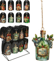Pendente natalizio a forma di bottiglia 10 cm modello assortito PERAGA CHRISTMAS
