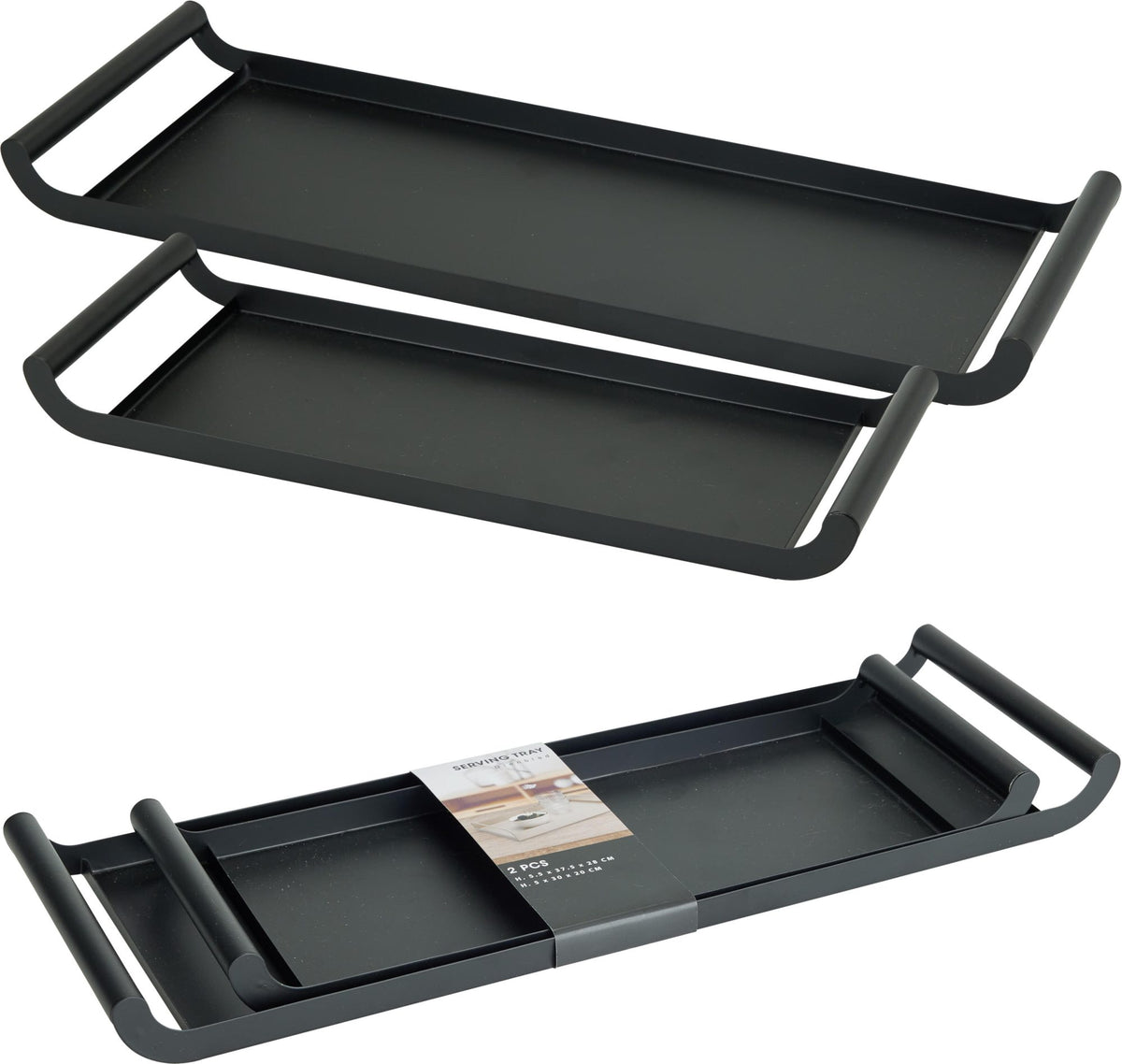 Set aus 2 schwarzen Tabletts PERAGA CHRISTMAS