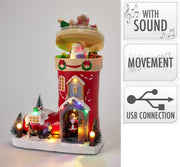 Stivale natalizio con musica e LED 26 x 14 x 34 cm PERAGA CHRISTMAS