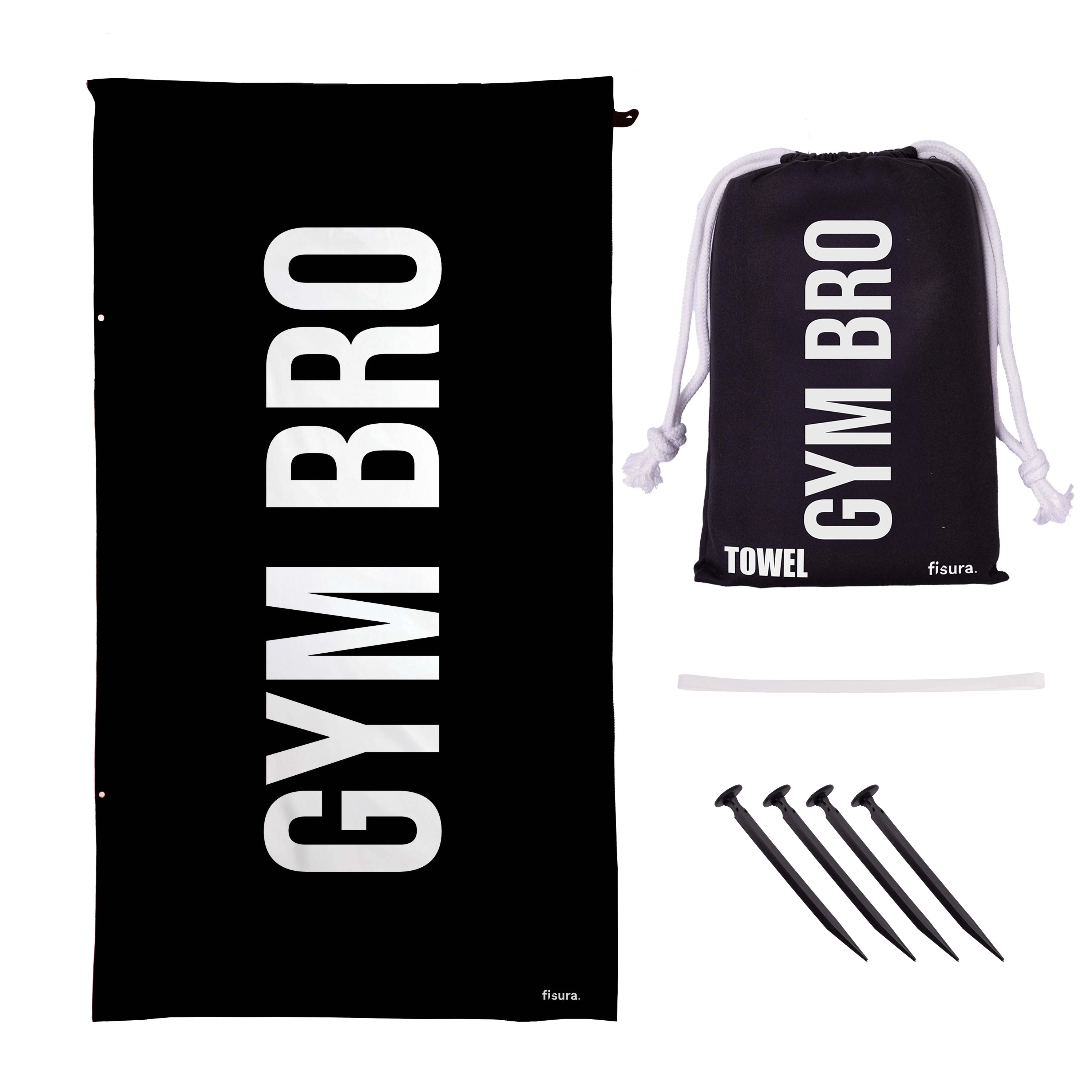 Telo Mare Gym Bro 160x80 cm Nero Bianco FISURA