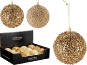 Pallina di Natale 8 cm oro modello assortito PERAGA CHRISTMAS