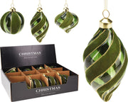 Pendente natalizio in vetro 8-12 cm verde modello assortito PERAGA CHRISTMAS