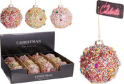 Pallina di Natale in vetro 8 cm modello assortito PERAGA CHRISTMAS