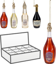 Pendente natalizio a bottiglia di vino 14 cm modello assortito PERAGA CHRISTMAS