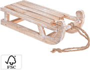 Slitta decorativa in legno bianca 30 cm PERAGA CHRISTMAS