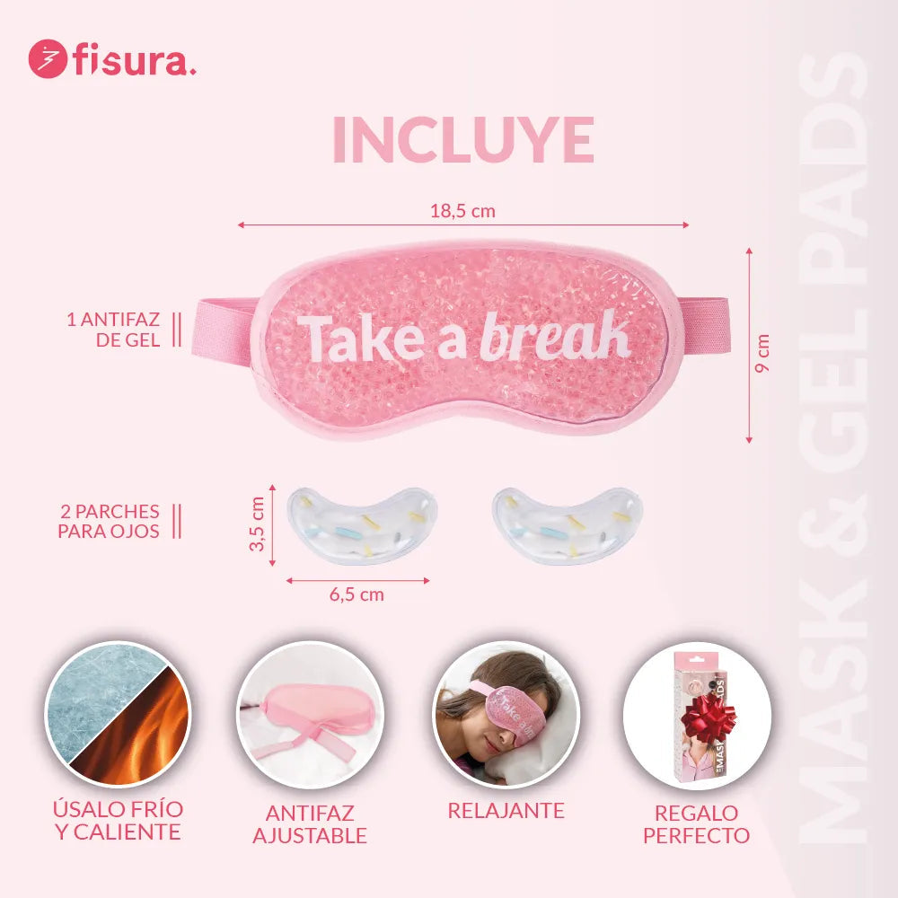 Kit Maschera e Patch Occhi Take a Break 3 pz Azzurro Fisura