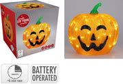 Zucca Halloween 25 cm con 50 LED bianco caldo PERAGA CHRISTMAS