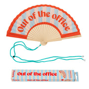 Ventaglio Out of Office 42.5x23cm Bianco e Blu FISURA