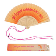 Ventaglio Girls Just Wanna Have Sun 42.5x23cm Giallo FISURA