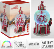 Sfera d'acqua natalizia con LED 10 cm PERAGA CHRISTMAS