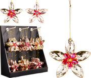 Decorazione pendente a fiore 10 cm modello assortito PERAGA CHRISTMAS