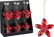 Decorazione a fiore 10 cm rossa PERAGA CHRISTMAS