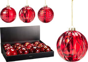 Pallina di Natale 10 cm rossa modello assortito PERAGA CHRISTMAS