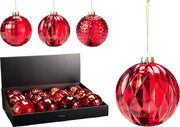 Pallina di Natale 12 cm rossa modello assortito PERAGA CHRISTMAS