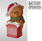 Orso con cassetta postale e LED 30 cm PERAGA CHRISTMAS