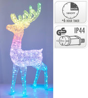 Renna in acrilico con 165 LED RGB 65 x 20 x 120 cm PERAGA CHRISTMAS