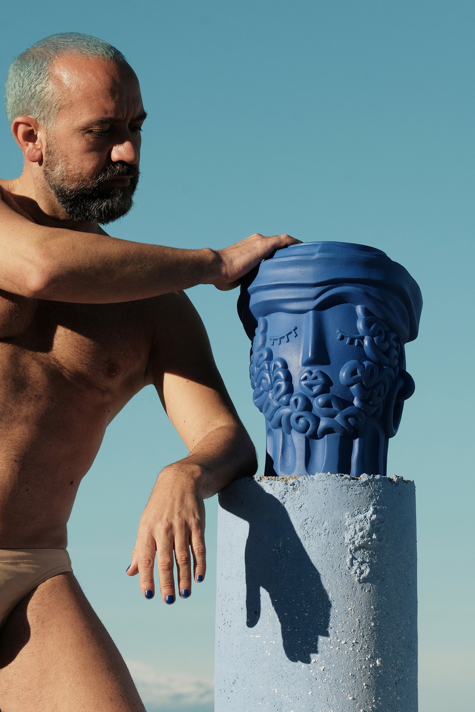 Vaso in Terracotta 24 x 22 h 24 cm Blu SELETTI