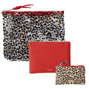 Beauty Case Triplo Leopardato 26x16x9 cm Leopardato Fisura