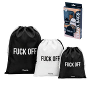 Set 3 Organizer per Valigia Fuck Off 40x30x12 cm Nero Fisura