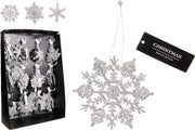 Fiocco di neve 10 cm argento modello assortito PERAGA CHRISTMAS