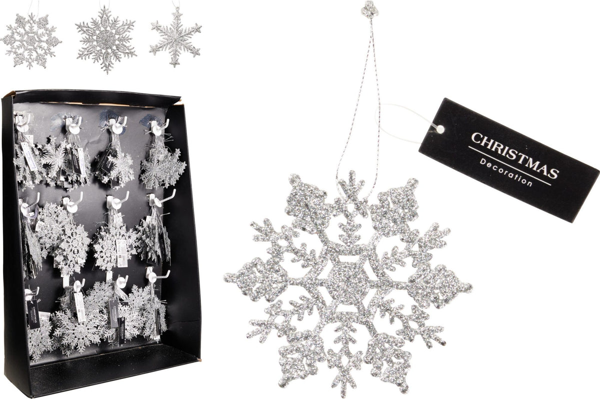Schneeflocke 10 cm silber sortiertes Modell PERAGA CHRISTMAS
