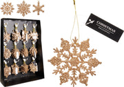 Fiocco di neve 10 cm champagne modello assortito PERAGA CHRISTMAS