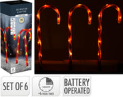 Set 6 bastoncini di zucchero con LED 47 cm rossi PERAGA CHRISTMAS