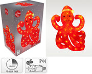 Polpo in acrilico con 60 LED bianco caldo 30 x 18 x 40 cm PERAGA CHRISTMAS