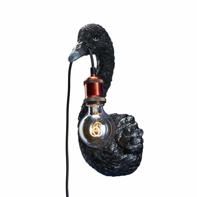 Lampada da Parete Cigno Baby Petra 15x15x35 cm Nero