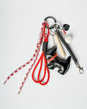 Portachiavi Charm Cane Nero Rosso Blogo