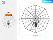 Ragnatela Halloween nera con ragno PartyGo