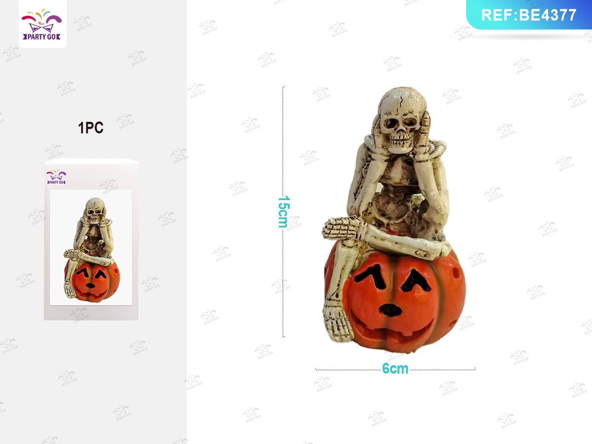 Zucca decorativa Halloween con teschio PartyGo