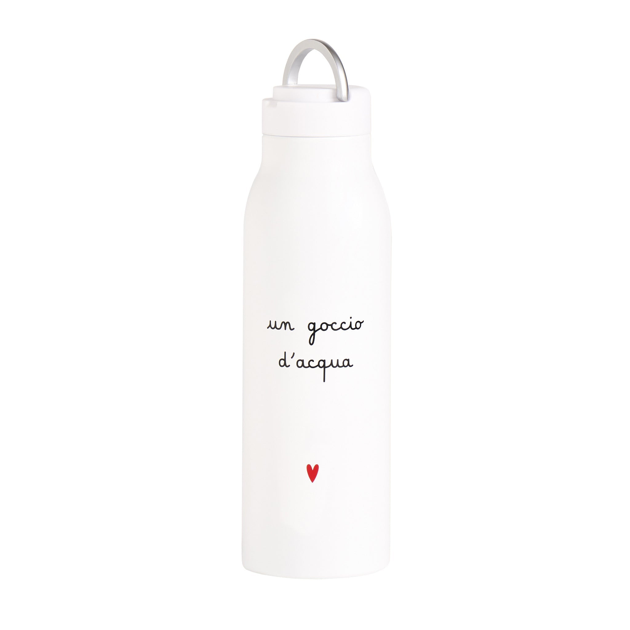 Borracca termica Un goccio d'acqua cuore 0,5 l D 7 x H 23 cm Bianco Simple Day
