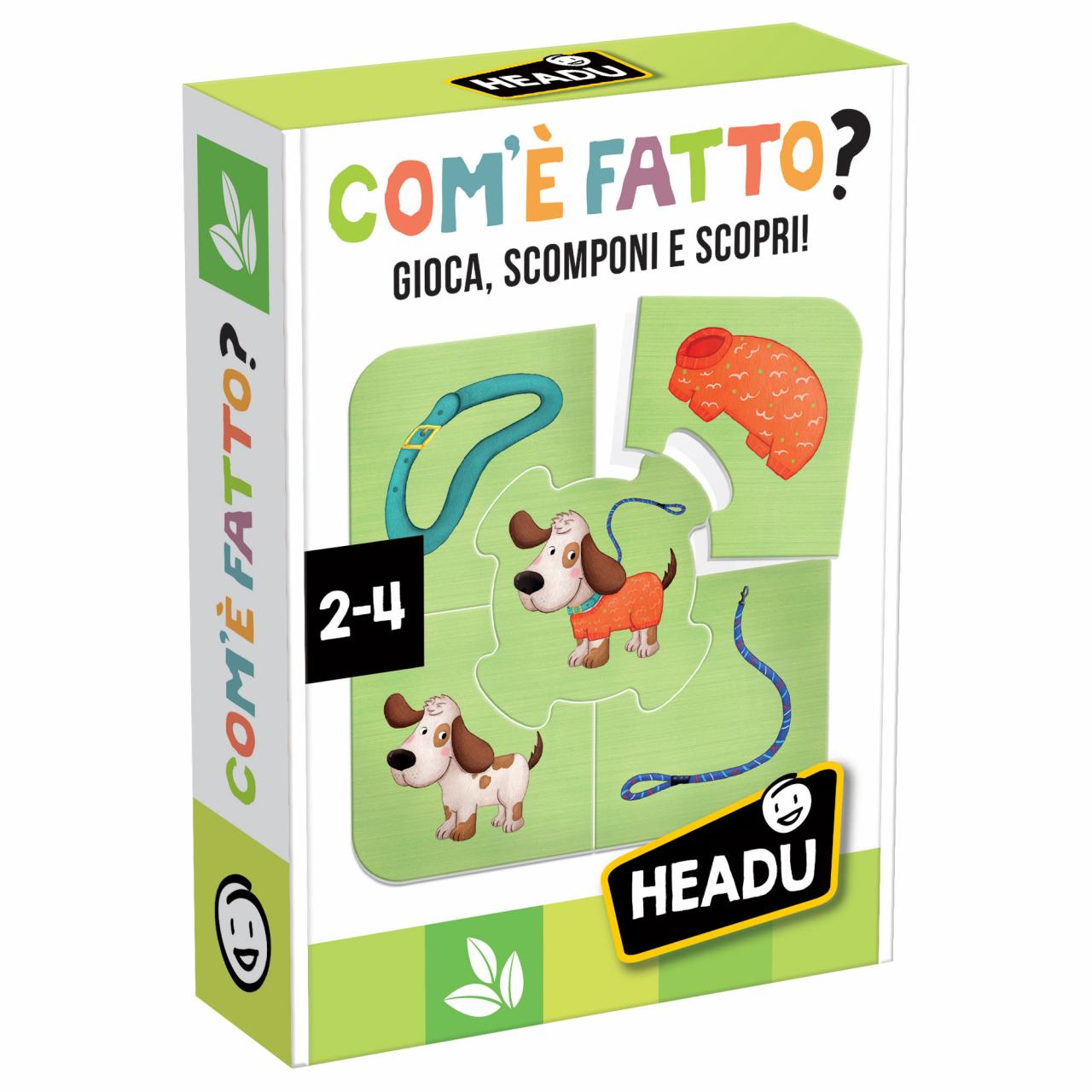 Gioco educativo Com'è Fatto? 2-4 Giocatori Età 2-4 Verde Bianco Headu
