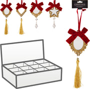Decorazione a specchio oro 15 cm modello assortito PERAGA CHRISTMAS
