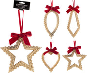 Decorazione pendente a specchio oro modello assortito PERAGA CHRISTMAS