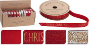 Nastro 1,5 x 500 cm rosso modello assortito PERAGA CHRISTMAS