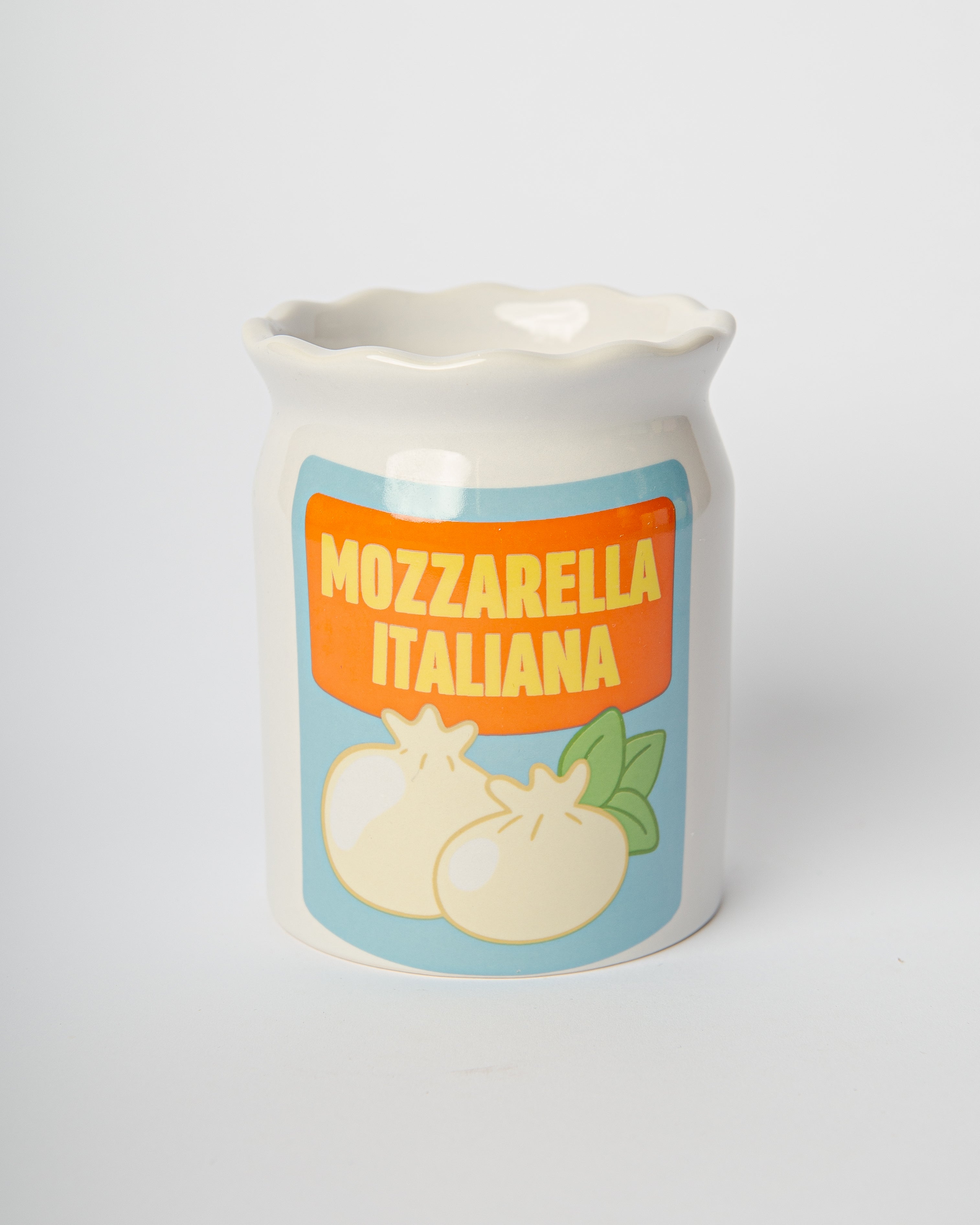 Candela Mozzarella Italiana 8x8x10 cm Bianco con decorazioni colorate Blogo