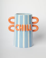 Vaso decorativo Chill Rilievo Blu 14x10x16 cm Blogo