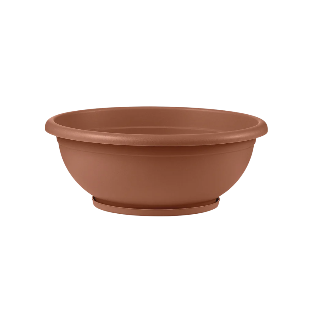 Ciotola Naxos con Sottovaso Integrato D80XH30 cm Color Terracotta VECA