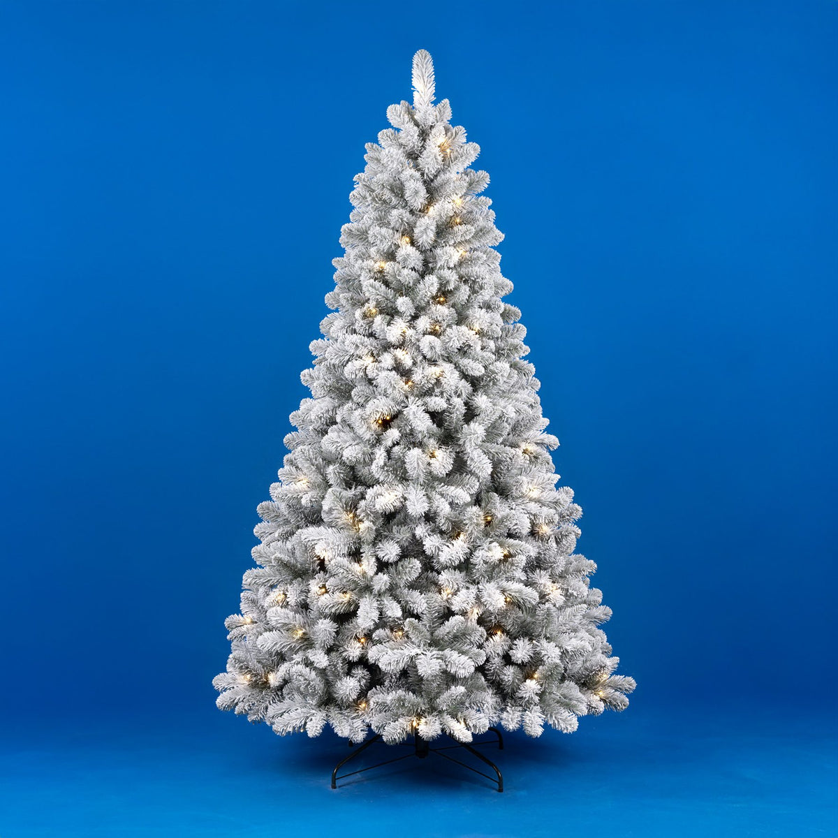 Albero di Natale floccato Colosseo Altezza 240cm Bianco