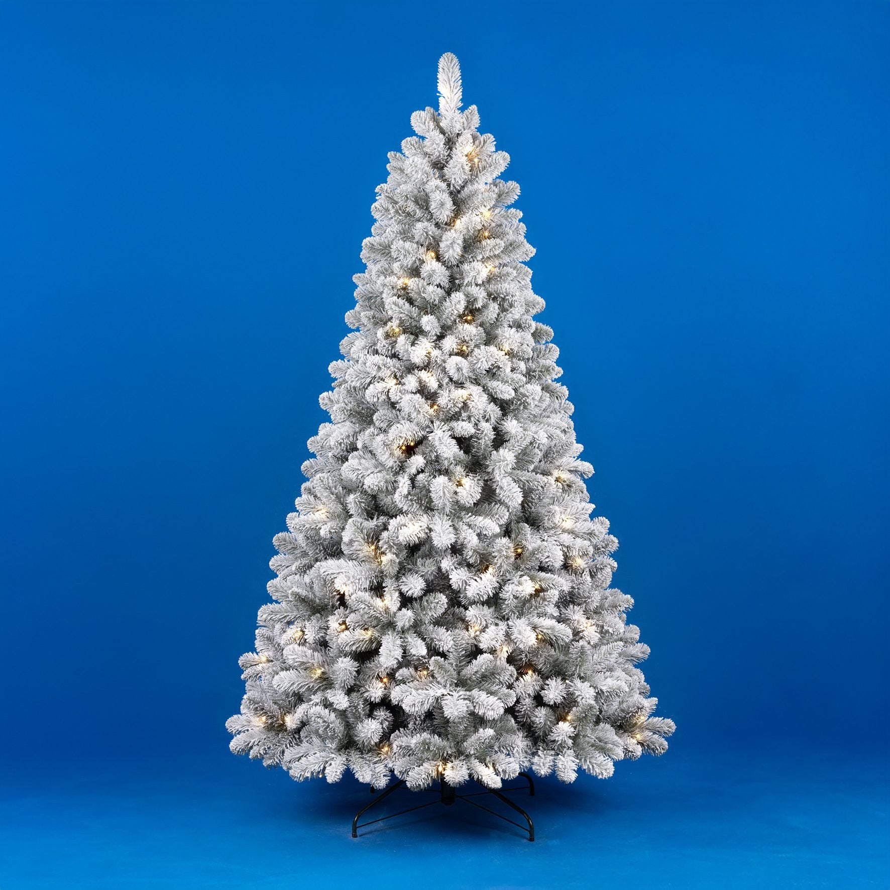 Albero di Natale floccato Colosseo Altezza 210cm Bianco