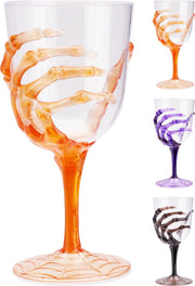 Bicchiere a forma di mano scheletro 350 ml 18 cm verde o rosso modello assortito PERAGA CHRISTMAS