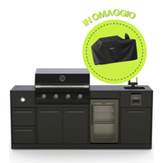 Cucina da Esterno Brabura Lite 400 Nera con Copertura Omaggio