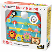 Busy House Casetta Sensoriale Multattività in Legno Multicolore Headu