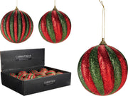 Pallina di Natale glitter 10 cm modello assortito PERAGA CHRISTMAS